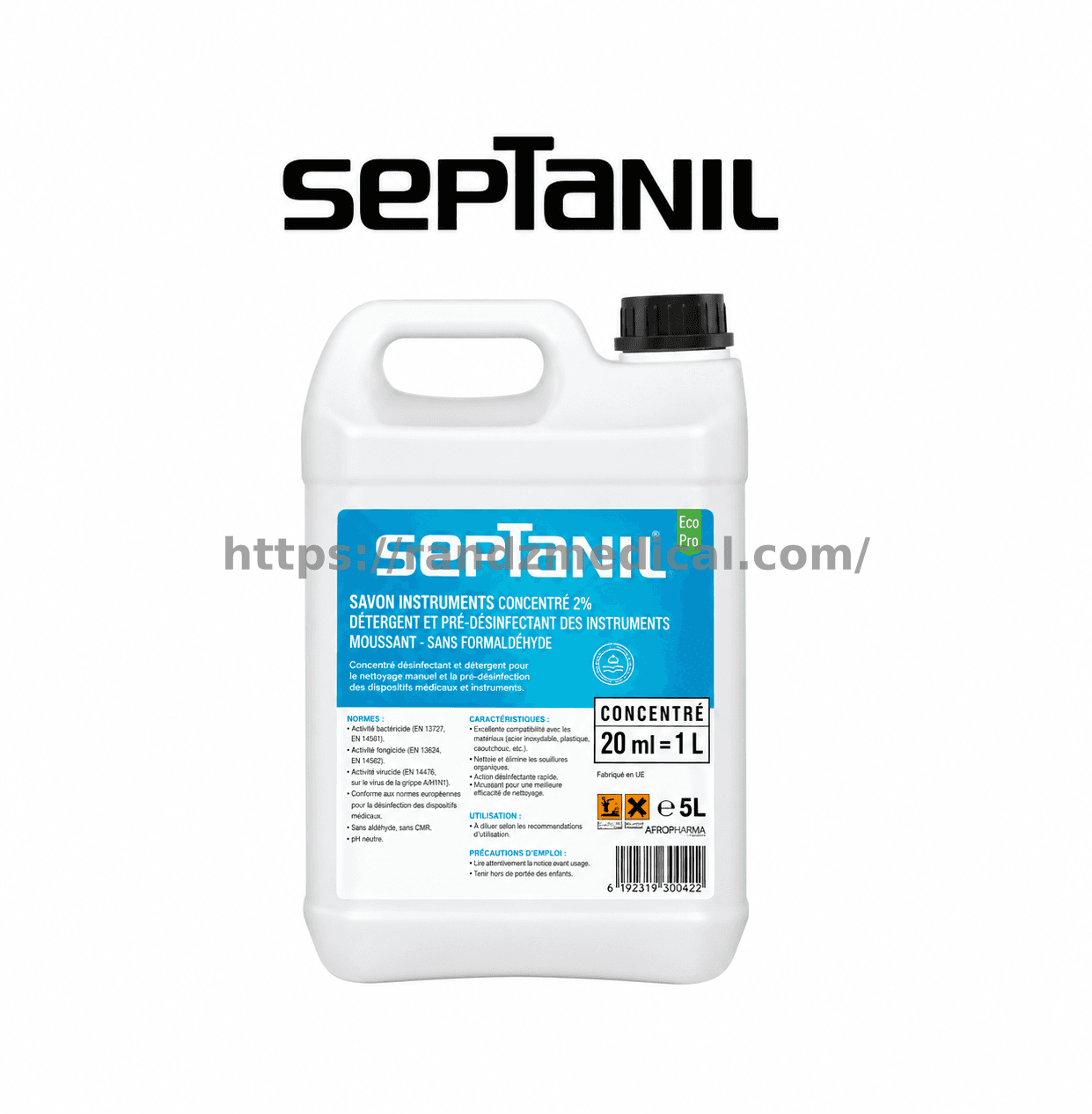 PRE-DESINFECTANT MOUSSANT INSTRUMENTS CONCENTRE 2% SANS FOMALDEHYDE ECO PRO 5L