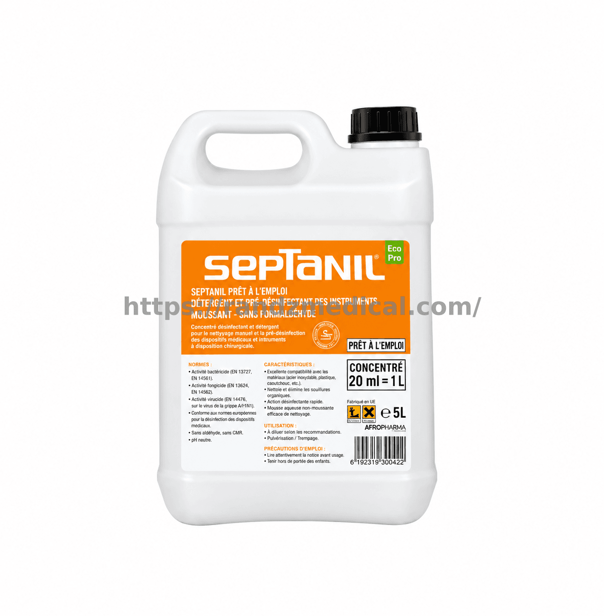 DESINFECTANT INSTRUMENTS MOUSSANT PRET A L'EMPLOI SANS FORMALDEHYDE ECO PRO 5L