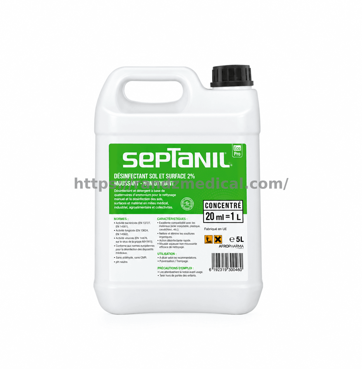 DESINFECTANT SOL ET SURFACE MOUSSANT CONCENTRE 2% ECO PRO 5L