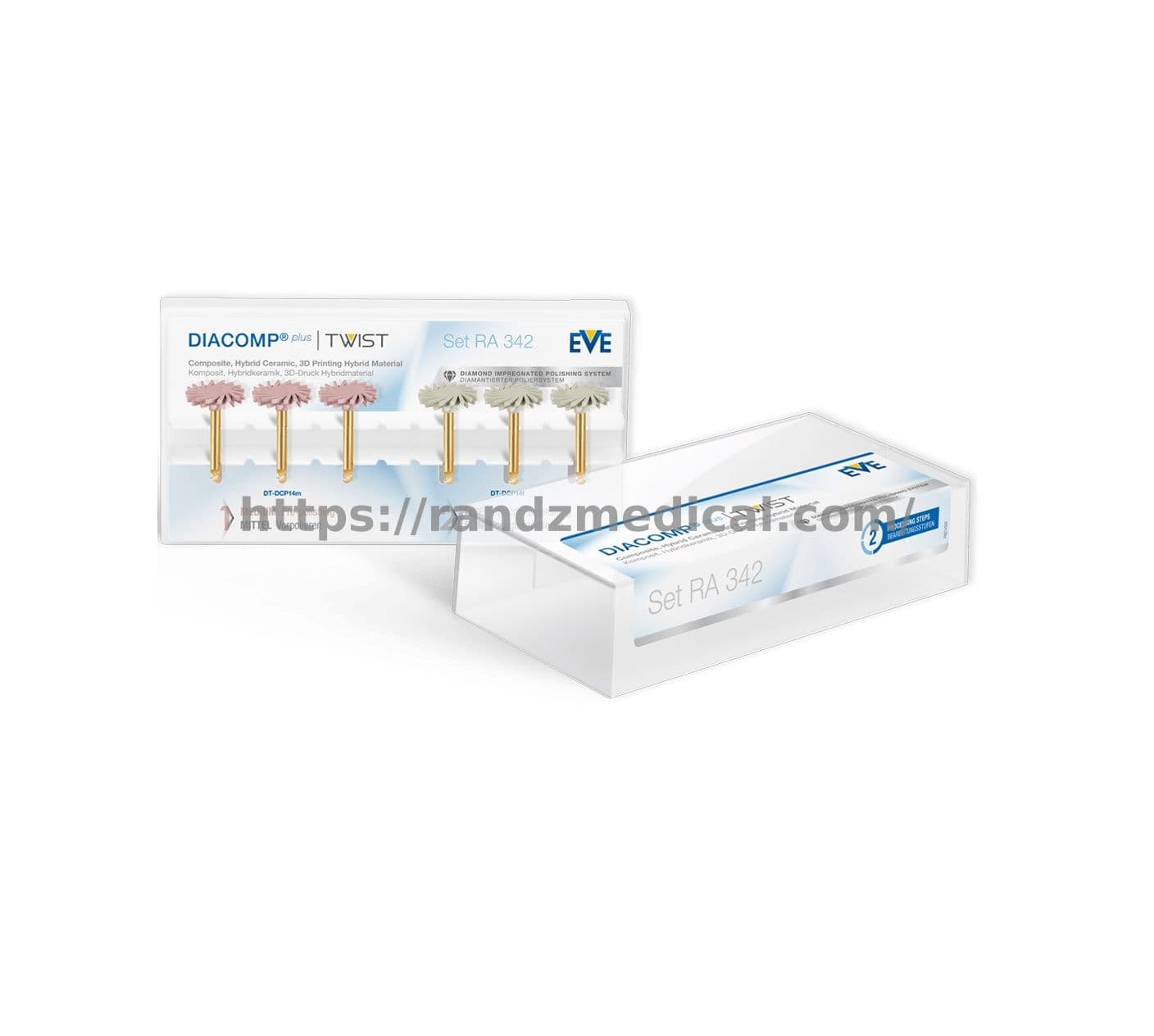 KIT DE POLISSAGE (COMPOSITE, CERAMIQUE HYBRIDE ET MATERIAU HYBRIDE  3D) DIACOMP RA 342