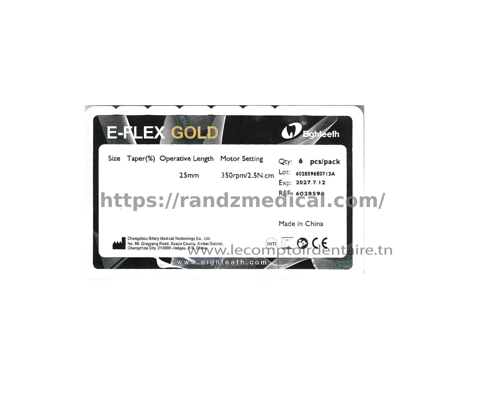 LIMES MECANISEE E-FLEX GOLD N°25/06 (PLAQUE DE 6 LIMES)