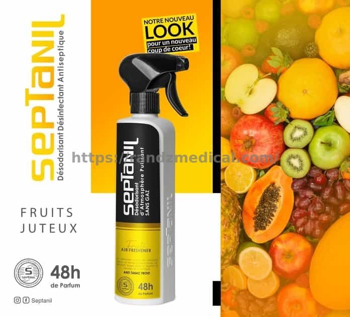 DESODORISANT D'ATMOSPHERE PUISSANT "FRUIT JUTEUX" 500mL SEPTANIL