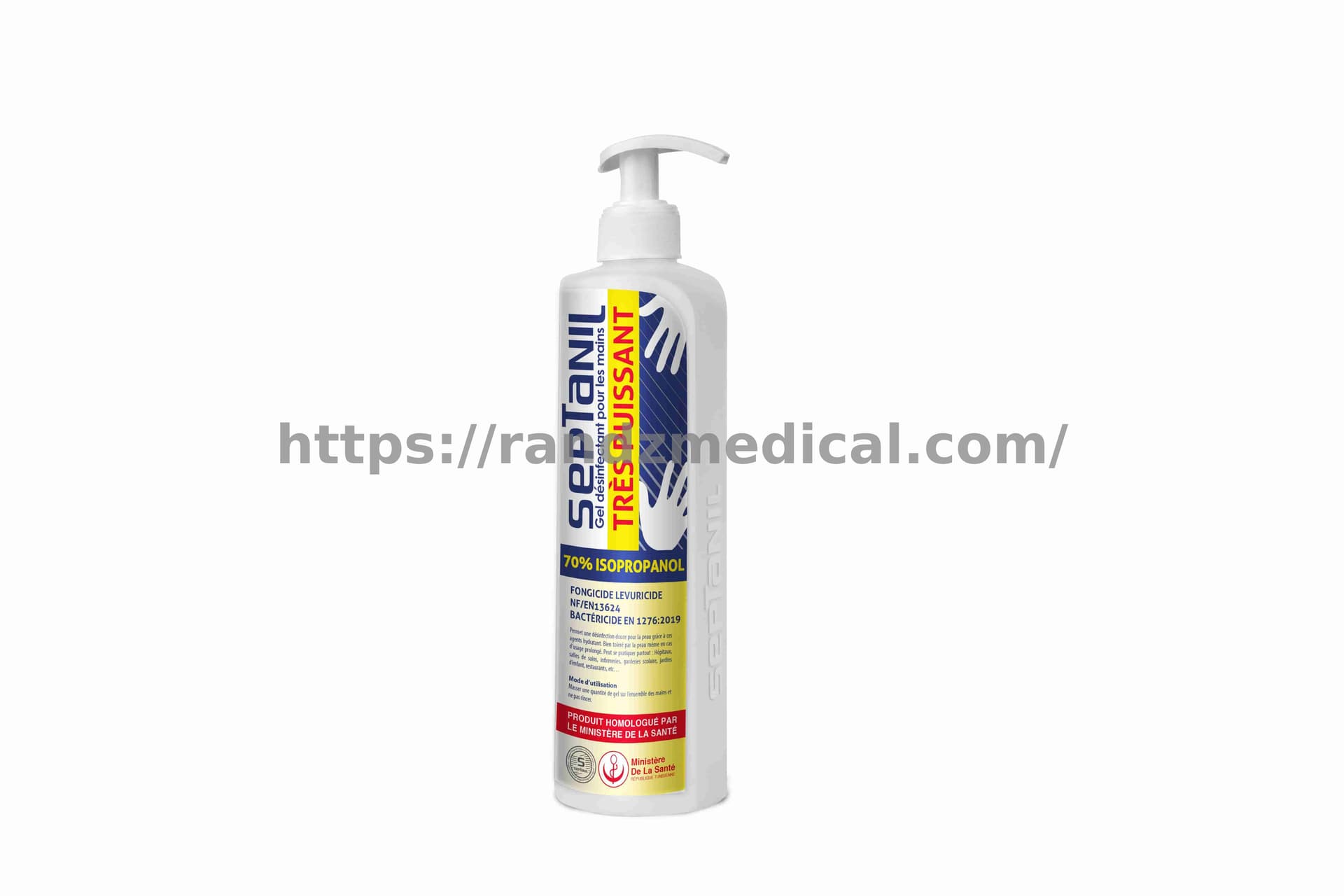 GEL ANTI BACTERIEN CITRON POUR LES MAINS 99.9% (500ML)
