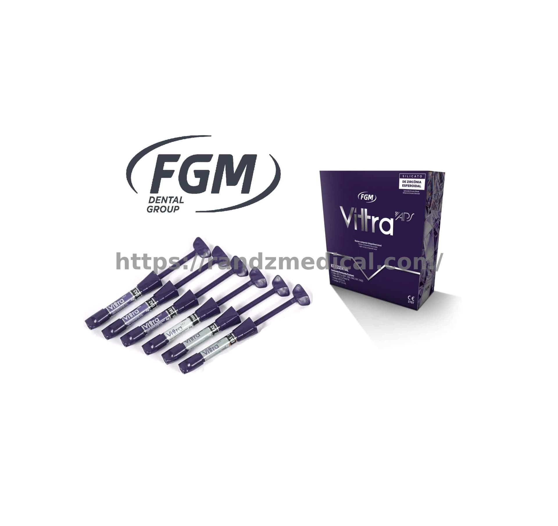 COFFRET RESINE COMPOSITE DE 6 SERINGUES CHARGE EN SILICATE DE ZIRCONE VITTRA APS KIT ESENCIAL