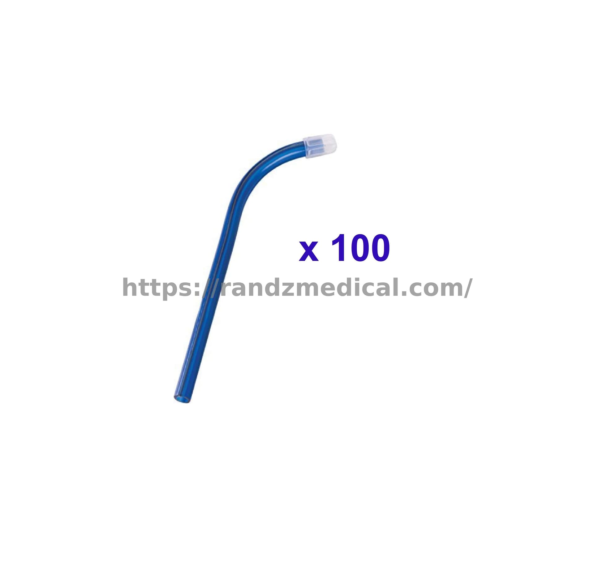 CANULES SALIVAIRE BLEU FONCE AVEC EMBOUT DETACHABLES (100PCS)