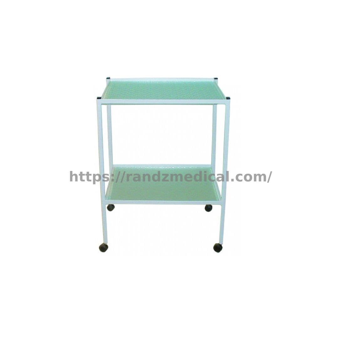 CHARIOT DE SOIN LAQUE A 2 ETAGES EN VERRE 60 x 40CM