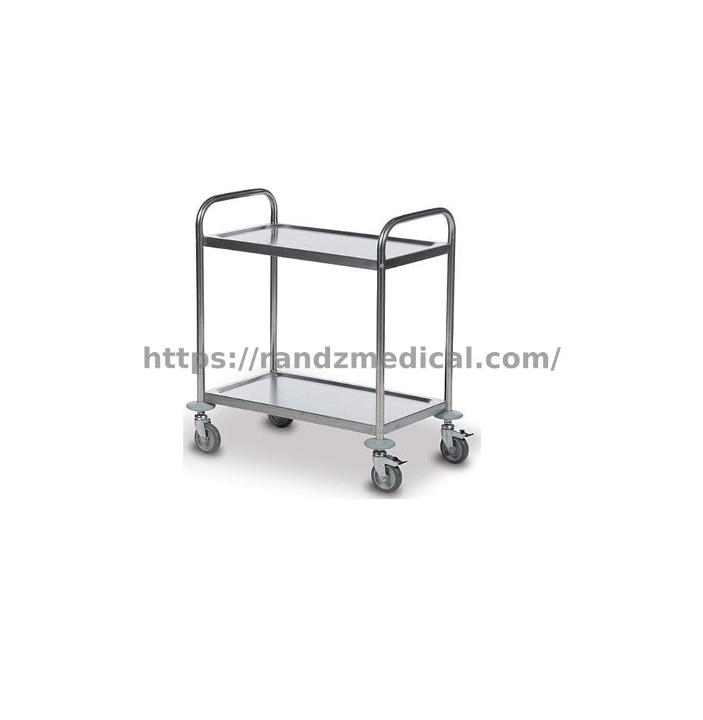 CHARIOT DE SOIN EN INOX A 2 ETAGES 70x50CM
