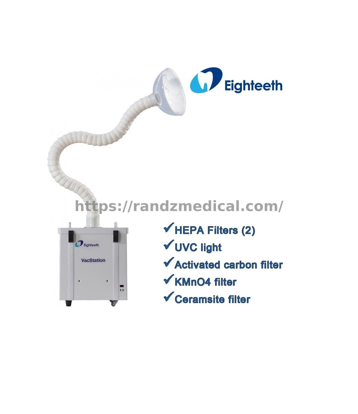 VACSTATION EXTRAORAL DENTAL VACUUM SYSTEM+10HIGH BIBER COTTON+1HEPA FILTER